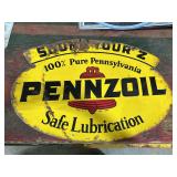 Pennzoil Safe Lubrication Metal Sign