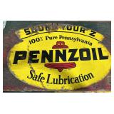 Pennzoil Safe Lubrication Porcelain Sign