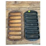 Two Cast Iron Corn Bread Pans