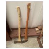 Two Splitting Axes with Wooden Handles