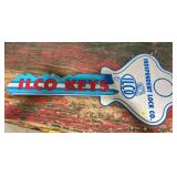 ILCO Keys - Independent Lock Co. Key Shaped Advertising Sign