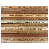 Lot of Advertising Wooden Rulers