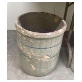 Large Stoneware Crock with Blue Decoration