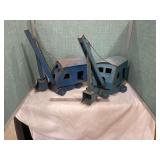 Two Metal Toy Crane Excavators