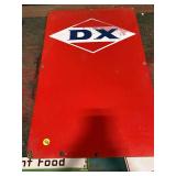 DX Gas and Oil Red Metal Sign