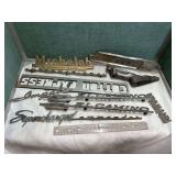 Mixed Lot of Vehicle and Advertising Emblems: Impala, El Camino, Custom, and More