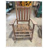 Wooden Rocking Chair with Woven Seat