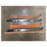 Two Incolma Machetes with Sheaths