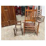 Wooden Rocking Chair & Child