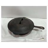 Cast Iron Skillet with Wrong Lid - No. 7 10 1/8 inch