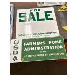 Lot of 2 Vintage Farmers Home Administration USDA Signs
