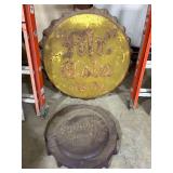 Mr. Cola & NuGrape Soda Bottle Cap Signs
