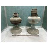 Pair of Glass Oil Lamps