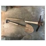 Group of Shovel, Pickaxe, and Pitchfork