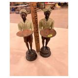Pair of Decorative Butler Statues with Tray