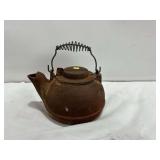 Vintage Cast Iron Tea Kettle, Marked "MADE IN USA"
