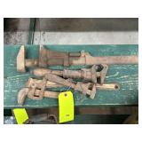 Lot of Various Pipe Wrenches and Clamps