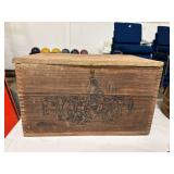 Decorative Wooden Box with Covered Wagon Design