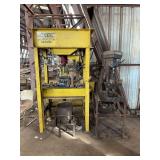 Hydraulic Press & Drill Press On Stand & Contents