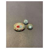 Group of 3 Vintage Italian Micro Mosaic Pins
