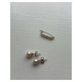 5 1/2 - 6mm Pearl Earrings 14k Gold Mounting