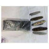 Pocket Knife Collection with Sharpening Stone