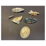 Mother of Pearl Pin Brooch Lot of 5