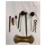 Assorted Hair Accessories Lot and a Scarf Holder