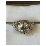 Two Tone Antique Filigree Diamond Ring