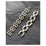 2 Costume Jewelry Silver Bracelets