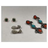 Assorted Fashion Earrings - Three Pairs