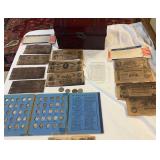 Chest with Replica Confederate Currency, Coins, and Album