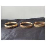 3 Vintage Gold Tone Bracelets