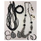 Assorted Fashion Jewelry Lot: Necklaces, Earrings, Bracelet