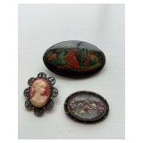 Collection of Three Decorative Brooches