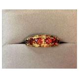 14 kt. yellow gold garnet ring