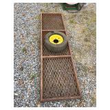 Folding Steel Ramp, Back Bushog Tire