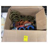 Box of Rope, Straps, Bungy Cords, Etc.