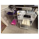 4 Assorted Rolling Utility Carts with Organizers
