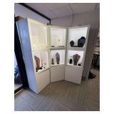 3 Modular White Display Cabinets with Integrated Lighting