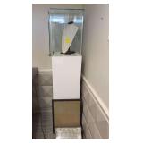 White Display Pedestal with Glass Showcase and Necklace Form