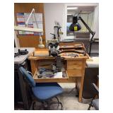 Jeweler's Workbench with Meiji EMZ Microscope and GRS Acrobat Stand