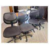 Lot of Four Black Mesh Office Chairs