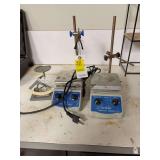 Laboratory Equipment Lot with Hot Plate Stirrers and Scale