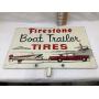 Firestone Boat Trailer Tires 2 Sided Steel Sign,