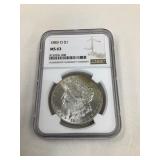 1883 O Morgan Silver Dollar, MS 63