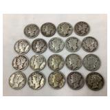 (19) Silver Mercury Dimes