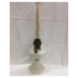 Aladdin B Milk Glass Oil Lamp w/ Aladdin Chimney,