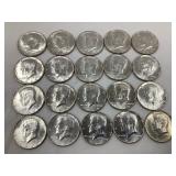 (20) 1968D 40% Silver Kennedy Half Dollars,