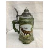 Kuhr Muhlried Vintage Ceramic Lidded Stein w/ Elk